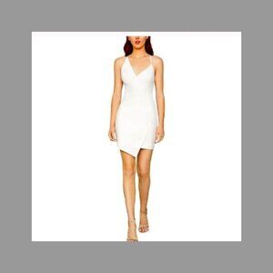 BCBGMaxAzria Eva White  Asymmetrical Mini Dress NWT Size 6